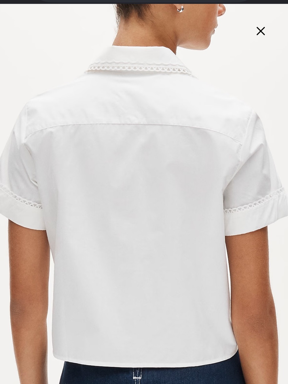 J.crew Gamine Scalloped Short sleeves shirt size 4 - Picture 3 of 8
